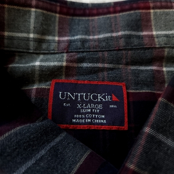 UNTUCKit Alentejo Plaid Button Up Shirt Men’s Size XL - Picture 4 of 5